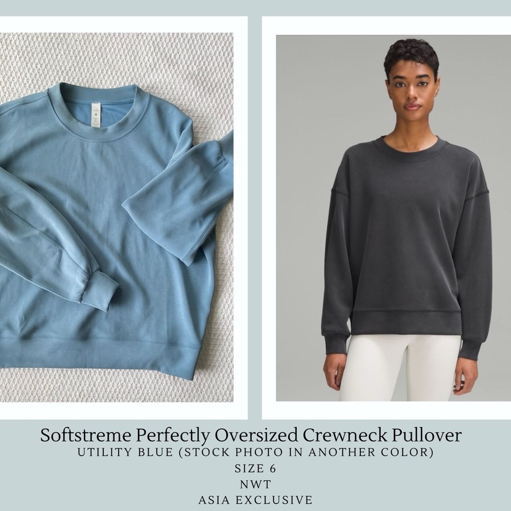 🆕 Lululemon Softstreme Perfectly Oversized Crewneck Pullover Utility Blue